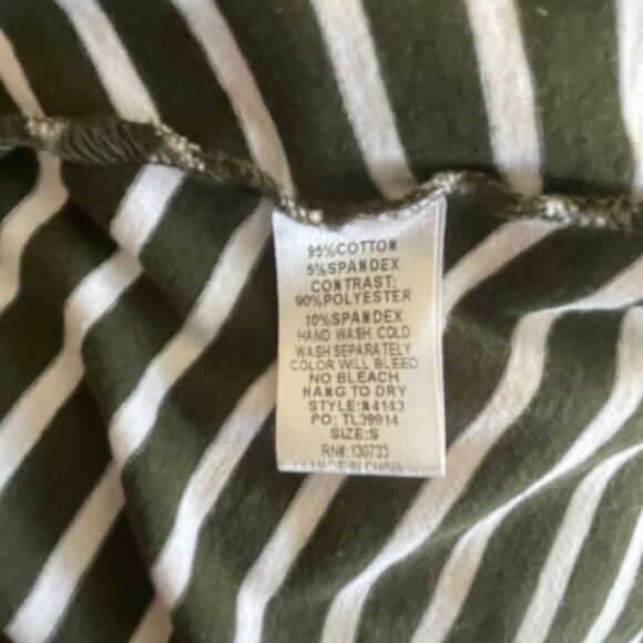 Women's S Umgee Striped Dress Black White Long Sleeve Elbow Patches - Picture 6 of 7